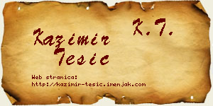 Kazimir Tešić vizit kartica